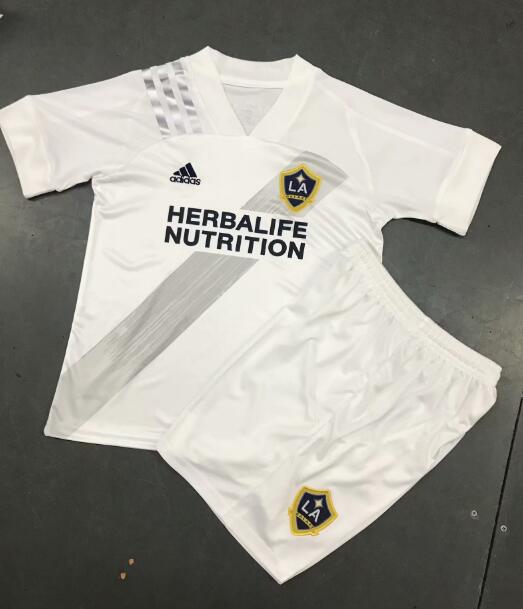 Kids Los Angeles Galaxy Home Soccer Shirt With Shorts 2020/21